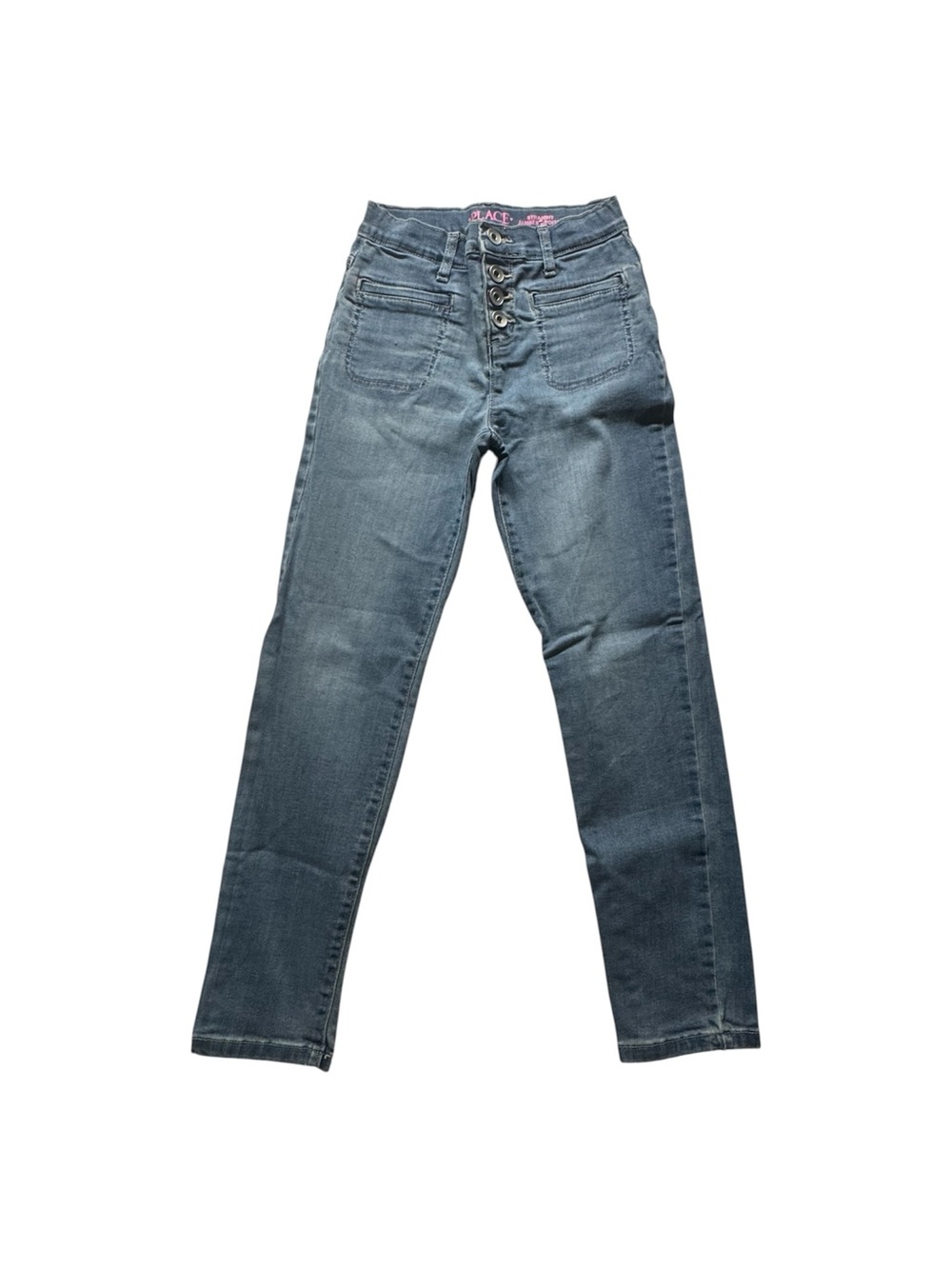 The Children’s Place Girls Straight Leg Jeans Size 10 Medium Wash Button Fly